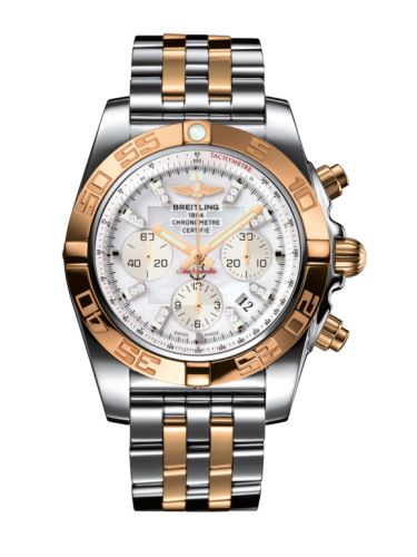 Breitling Chronomat 44 Paslanmaz Çelik / Pembe Altın / Pearl Elmas / Bilezik, referans CB011012.A698.375C