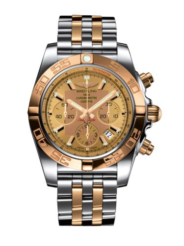 Breitling Chronomat 44 Paslanmaz Çelik / Pembe Altın / Altınen Sun / Bilezik, referans CB011012.H548.375C