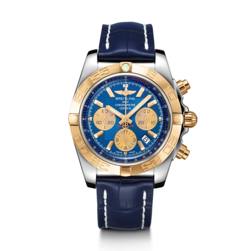 Breitling Chronomat 44 Paslanmaz Çelik / Pembe Altın / Metallica Mavi / Croco / Pin, referans CB0110121C1P1