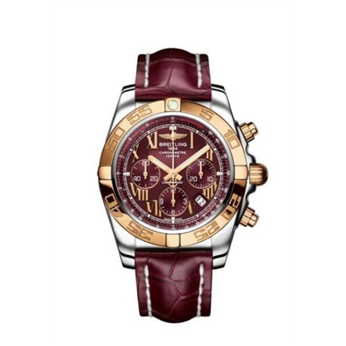 Breitling Chronomat 44 Paslanmaz Çelik / Pembe Altın / Mirage Kırmızı Roman / Croco, referans CB011012/K523/743P