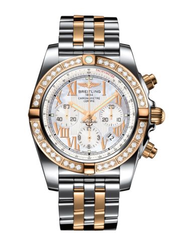 Breitling Chronomat 44 Paslanmaz Çelik / Pembe Altın / Elmas / Pearl Roman / Bilezik, referans CB011053.A693.375C