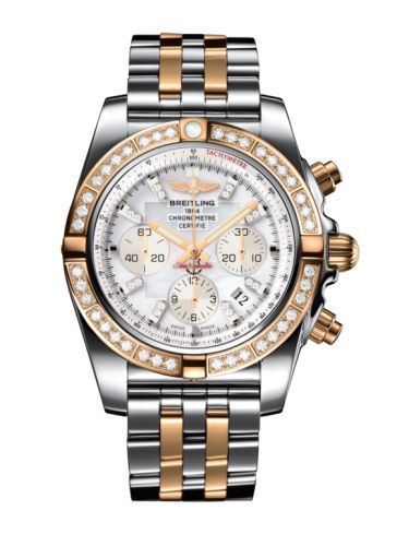 Breitling Chronomat 44 Paslanmaz Çelik / Pembe Altın / Elmas / Pearl Elmas / Bilezik, referans CB011053.A698.375C