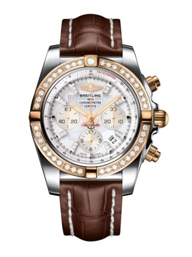 Breitling Chronomat 44 Paslanmaz Çelik / Pembe Altın / Elmas / Pearl Elmas / Croco, referans CB011053.A698.739P