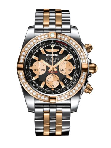 Breitling Chronomat 44 Paslanmaz Çelik / Pembe Altın / Elmas / Onyx Siyah / Bilezik, referans CB011053.B968.375C