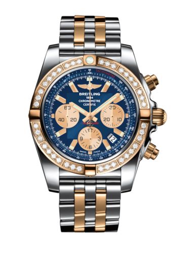 Breitling Chronomat 44 Paslanmaz Çelik / Pembe Altın / Elmas / Metallica Mavi / Bilezik, referans CB011053.C790.375C