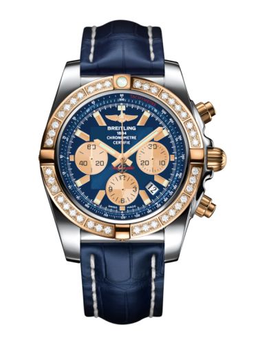 Breitling Chronomat 44 Paslanmaz Çelik / Pembe Altın / Elmas / Metallica Mavi / Croco, referans CB011053.C790.731P