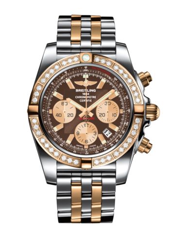 Breitling Chronomat 44 Paslanmaz Çelik / Pembe Altın / Elmas / Metallica Kahverengi / Bilezik, referans CB011053.Q576.375C