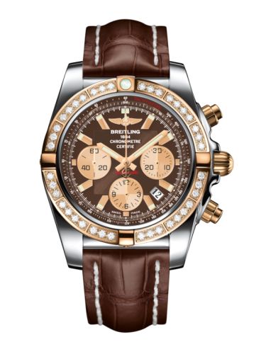 Breitling Chronomat 44 Paslanmaz Çelik / Pembe Altın / Elmas / Metallica Kahverengi / Croco, referans CB011053.Q576.739P