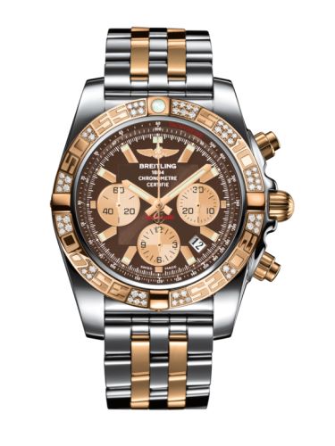 Breitling Chronomat 44 Paslanmaz Çelik / Pembe Altın / Elmas / Metallica Kahverengi / Bilezik, referans CB0110AA.Q576.375C