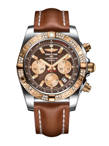 Breitling Chronomat 44 Paslanmaz Çelik / Pembe Altın / Elmas / Metallica Kahverengi / Calf, referans CB0110AA.Q576.433X