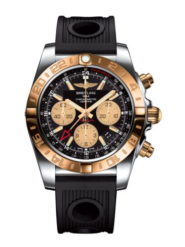 Breitling Chronomat 44 GMT Paslanmaz Çelik / Pembe Altın / Onyx Siyah / Kauçuk, referans CB042012.BB86.200S