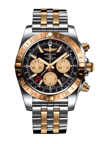 Breitling Chronomat 44 GMT Paslanmaz Çelik / Pembe Altın / Onyx Siyah / Bilezik, referans CB042012.BB86.375C