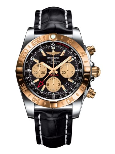 Breitling Chronomat 44 GMT Paslanmaz Çelik / Pembe Altın / Onyx Siyah / Croco, referans CB042012.BB86.743P
