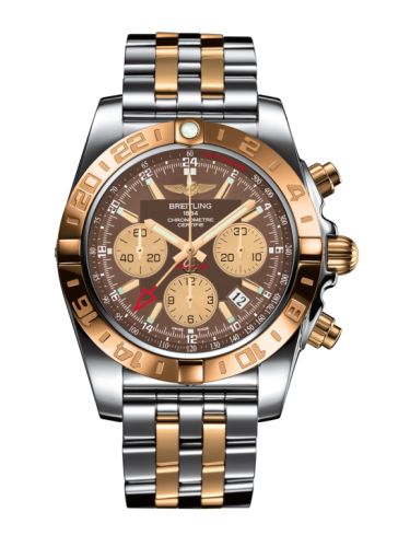 Breitling Chronomat 44 GMT Paslanmaz Çelik / Pembe Altın / Metallica Kahverengi / Bilezik, referans CB042012.Q590.375C