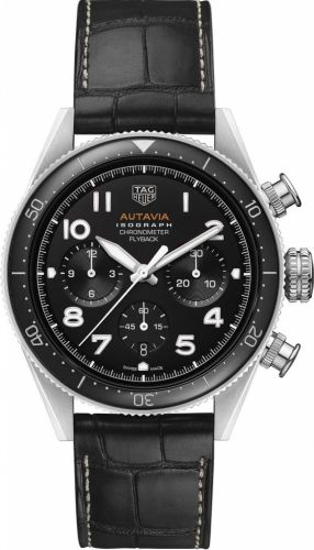 TAG Heuer Autavia Heuer 02 Isograph Paslanmaz Çelik / Siyah / Kayış 42mm, referans CBE5113.FC8279