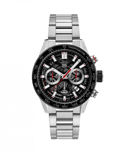 TAG Heuer Carrera Calibre Heuer 02 43 Paslanmaz Çelik / Siyah Seramik / İskelet / Bilezik, referans CBG2010.BA0662