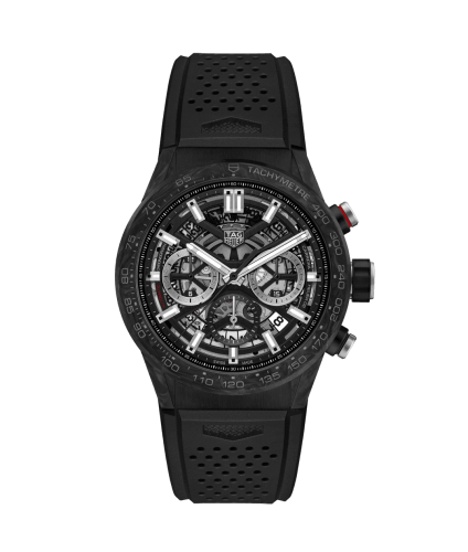 TAG Heuer Carrera Calibre Heuer 02 43 Carbon / İskelet / Kauçuk, referans CBG2016.FT6143