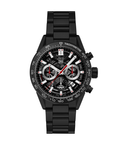TAG Heuer Carrera Calibre Heuer 02 43 Siyah Seramik / İskelet / Bilezik, referans CBG2090.BH0661