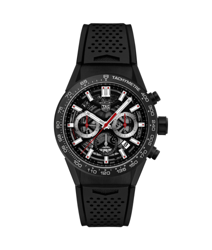 TAG Heuer Carrera Calibre Heuer 02 43 Siyah Seramik / İskelet / Kauçuk, referans CBG2090.FT6145
