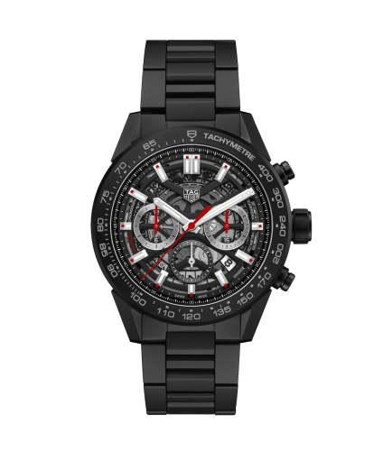 TAG Heuer Carrera Calibre Heuer 02 45 Siyah Seramik / İskelet / Bilezik, referans CBG2A90.BH0653