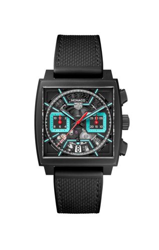 Monaco Calibre Heuer 02 Titanyum DLC / İskelet - Turkuaz