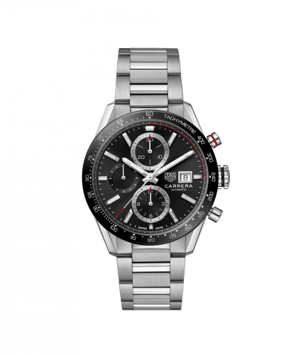 TAG Heuer Carrera Calibre 16 41 Paslanmaz Çelik / Siyah / Bilezik, referans CBM2110.BA0651