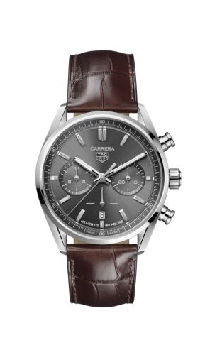 TAG Heuer Carrera Calibre Heuer 02 42 Paslanmaz Çelik / Gri / Kayış, referans CBN2012.FC6483