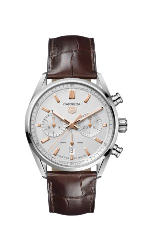 TAG Heuer Carrera Calibre Heuer 02 42 Paslanmaz Çelik / Gümüş / Kayış, referans CBN2013.FC6483