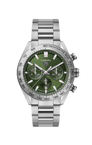TAG Heuer Carrera Calibre Heuer 02 44 Paslanmaz Çelik / Yeşil, referans CBN2A10.BA0643