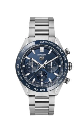 TAG Heuer Carrera Calibre Heuer 02 44 Paslanmaz Çelik / Mavi / Bilezik, referans CBN2A1A.BA0643