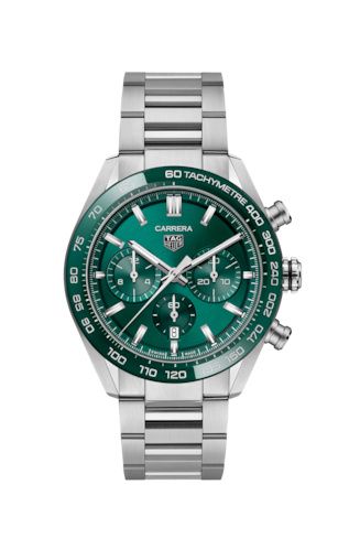 TAG Heuer Carrera Calibre Heuer 02 44 Paslanmaz Çelik / Yeşil / Bilezik, referans CBN2A1N.BA0643