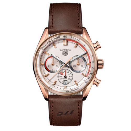 TAG Heuer Carrera Chronosprint Glass Box 42 Pembe Altın / Porsche 2023, referans CBS2040.FC8318