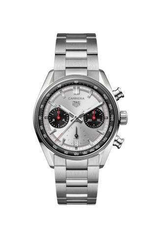 TAG Heuer Carrera Chronograph Glass Box Paslanmaz Çelik / Panda / Bilezik 39mm, referans CBS2216.BA0041