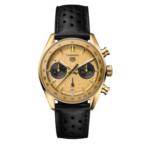 TAG Heuer Carrera Chronograph Glass Box Sarı Altın / Champagne / 1158CHN, referans CBS2240.FC8319