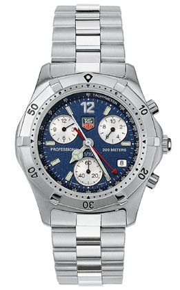 TAG Heuer 2000 Chronograph Paslanmaz Çelik / Mavi / Bilezik 38.5mm, referans CK1112.BA0328