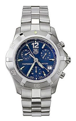 TAG Heuer 2000 Exclusive Chronograph Quartz Paslanmaz Çelik / Mavi 38.5mm, referans CN1112.BA0337