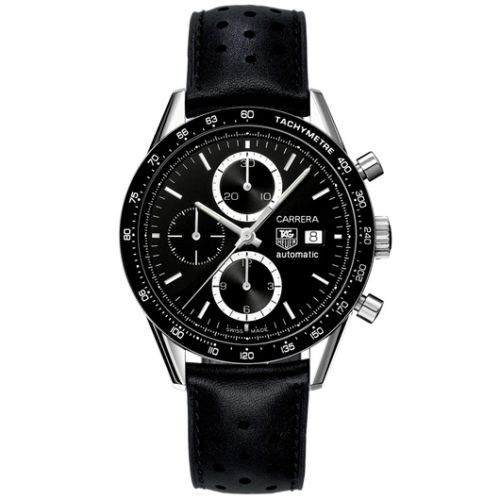 TAG Heuer Carrera Calibre 16 41 Paslanmaz Çelik / Siyah / Calf, referans CV2010.FC6233
