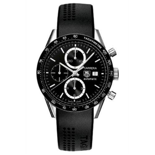 TAG Heuer Carrera Calibre 16 41 Paslanmaz Çelik / Siyah / Kauçuk, referans CV2010.FT6007