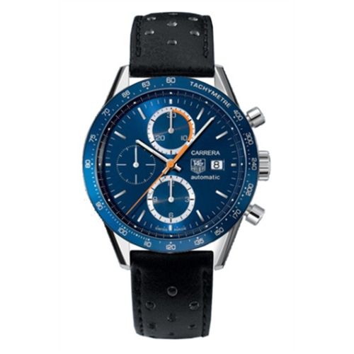 TAG Heuer Carrera Calibre 16 41 Paslanmaz Çelik / Mavi / Calf, referans CV2015.FC6205