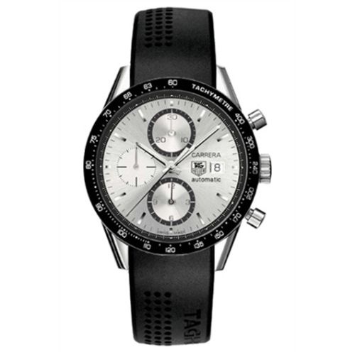 TAG Heuer Carrera Calibre 16 41 Paslanmaz Çelik / Gümüş / Kauçuk, referans CV2016.FT6007