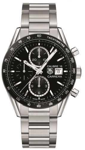 TAG Heuer Carrera Calibre 16 41 Stainless Steel / Black / Bracelet, reference CV201A.JA0727