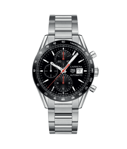 TAG Heuer Carrera Calibre 16 41 Paslanmaz Çelik / Siyah / Bilezik, referans CV201AK.BA0727
