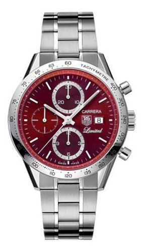 TAG Heuer Carrera Calibre 16 41 Paslanmaz Çelik / Burgundy / Japan, referans CV201D.BA0786