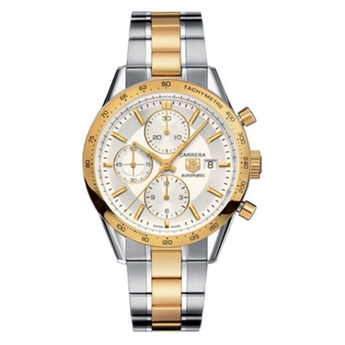 TAG Heuer Carrera Calibre 16 41 Paslanmaz Çelik / Sarı Altın / Gümüş / Bilezik, referans CV2050.BD0789