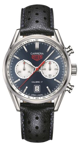 TAG Heuer Carrera Calibre 17 41 Paslanmaz Çelik / Mavi / Calf, referans CV211A.FC6335
