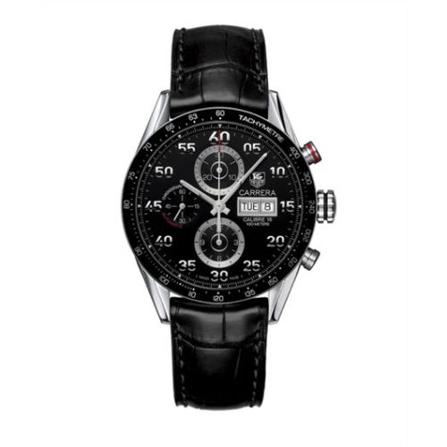 TAG Heuer Carrera Calibre 16 Day Date 43 Paslanmaz Çelik / Siyah / Alligator, referans CV2A10.FC6235