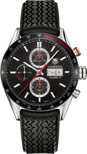 TAG Heuer Carrera Calibre 16 Day Date 43 Paslanmaz Çelik / Siyah / Monaco Grand Prix, referans CV2A1F.FT6033