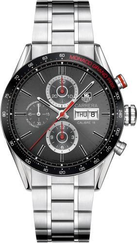 TAG Heuer Carrera Calibre 16 Day Date 43 Paslanmaz Çelik / Gri / Monaco Grand Prix, referans CV2A1M.BA0796