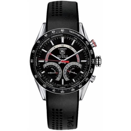 TAG Heuer Carrera Calibre S Laptimer 43 Paslanmaz Çelik / Siyah / Kauçuk, referans CV7A10.FT6012