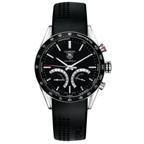 TAG Heuer Carrera Calibre S 43 Paslanmaz Çelik / Siyah / Kauçuk, referans CV7A12.FT6012